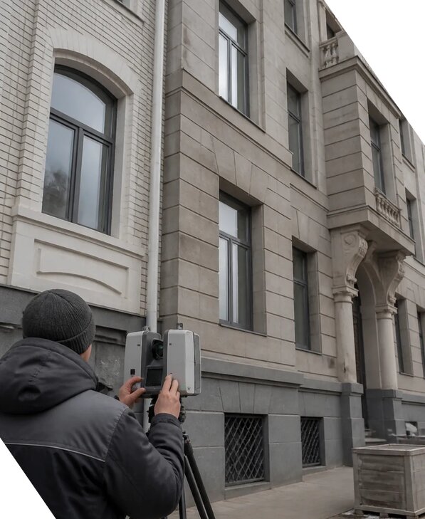 Лазерное сканирование фасадов зданий для обследования в Черемхове